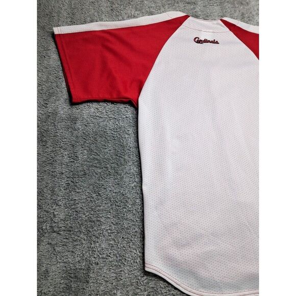 VTG Red MAJESTIC GENUINE ST LOUIS CARDINALS MLB JERSEY Medium Made In USA - Picture 13 of 15